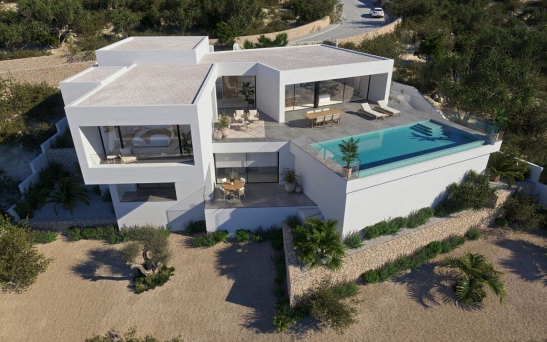 Cumbre del Sol villa de obra nueva con vistas espectaculares al mar