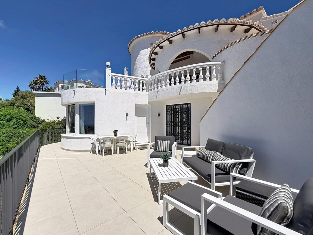 Independent villa with sea views and heated pool Kalmias Cumbre del Sol Costa Blanca North 42